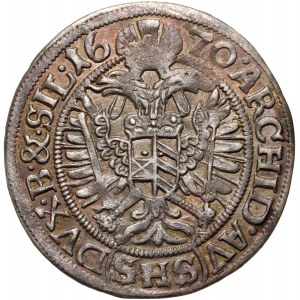 Sliezsko pod rakúskou vládou, Leopold I., 3 krajcary 1670 SHS, Wrocław