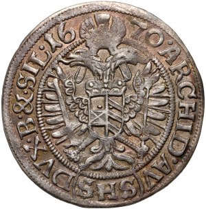 La Silésie sous domination autrichienne, Léopold Ier, 3 krajcary 1670 SHS, Wrocław