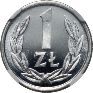 PRL, 1 zloty 1989, timbre miroir