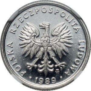 PRL, 1 Zloty 1989, Spiegelstempel