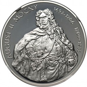 III RP, 10 złotych 2005, August II Mocny, Półpostać