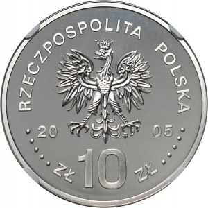 III RP, 10 złotych 2005, August II Mocny, Półpostać