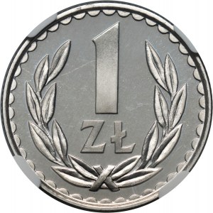 PRL, 1 Zloty 1982, Spiegelstempel