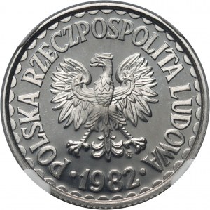 PRL, 1 złoty 1982, stempel lustrzany