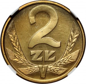 PRL, 2 Zloty 1982, Warschau, Spiegelmarke