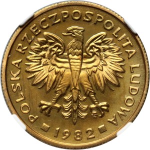 PRL, 2 zlotys 1982, Varsovie, timbre miroir