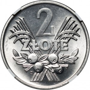 République populaire de Pologne, 2 zlotys 1970, Berry, variété avec un simple chiffre 7 dans la date 1