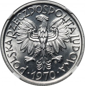 République populaire de Pologne, 2 zlotys 1970, Berry, variété avec un simple chiffre 7 dans la date 1