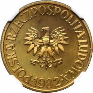 People's Republic of Poland, 5 gold 1982, mirror stamp