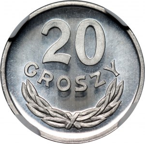 PRL, 20 groszy 1979, timbro a specchio