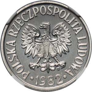 PRL, 50 groszy 1982, francobollo a specchio