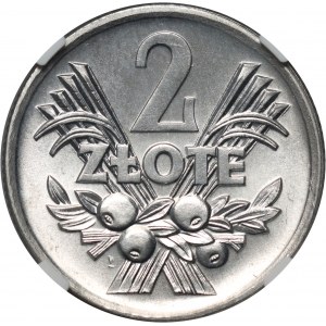 PRL, 2 złote 1970, Jagody, odmiana z zaokrągloną cyfrą 7 w dacie