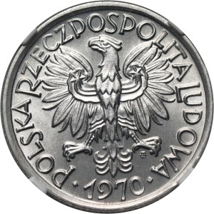 Volksrepublik Polen, 2 Zloty 1970, Berry, Sorte mit gerundeter Zahl 7 im Datum