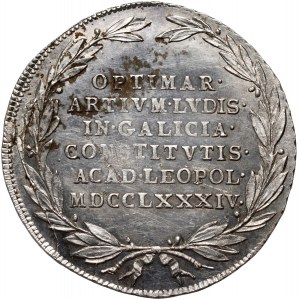 Halič, Josef II., stříbrný žeton, 1784, Založení univerzity ve Lvově