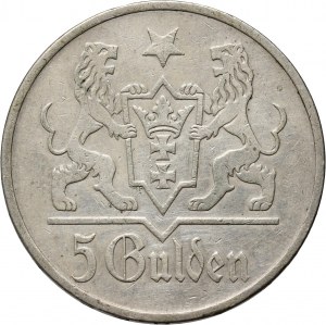 Freie Stadt Danzig, 5 Gulden 1923, Utrecht, Kirche der Jungfrau Maria