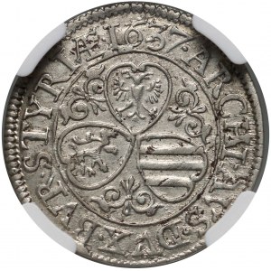 Austria, Ferdinando III, 3 krajcars 1637, Graz