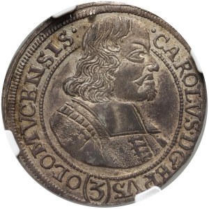 Rakúsko, Olomouc, Charles II Liechtenstein, 3 krajcars 1670