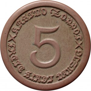 Free City of Danzig, 5 guilders token, KASINO ZOPPOT - Casino Sopot