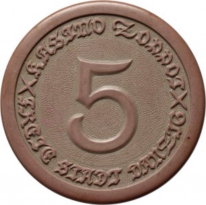 Free City of Danzig, 5 guilders token, KASINO ZOPPOT - Casino Sopot