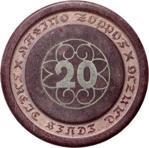 Freie Stadt Danzig, Casino Sopot, 20 guldenov, pred rokom 1932