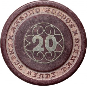 Free City of Gdansk, Casino Sopot, 20 guilders, pre-1932