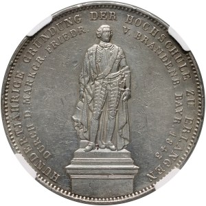 Allemagne, Bavière, Louis Ier, 2 thalers (3 1/2 florins) 1843, Munich, Université d'Erlangen