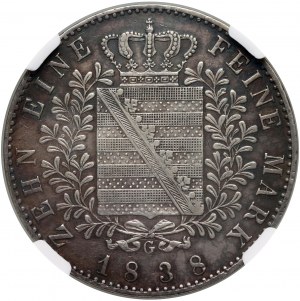 Nemecko, Sasko, Frederick August II, thaler 1838 G