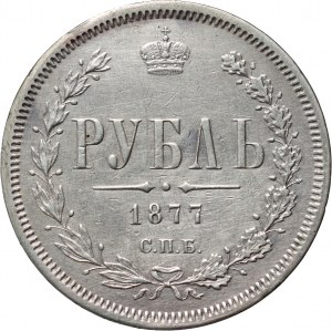 Russland, Alexander II, Rubel 1877 СПБ НI, St. Petersburg