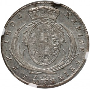 Allemagne, Saxe, Frédéric Auguste III, 2/3 thaler 1804 SGH, Dresde