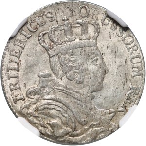 Germania, Prussia, Federico II, 6 penny (sei pence) 1757 C, Cleve