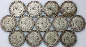 Allemagne, Prusse, Guillaume Ier, ensemble de 2 marques 1876, (13 pièces)