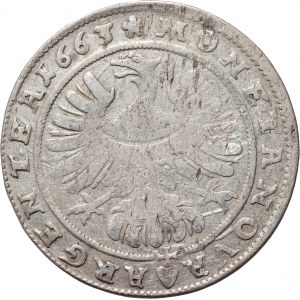 Sliezsko, vojvodstvo Legnicko-Brzesko-Wołowskie, Chrystian Wołowski, 15 krajcarów 1663, Brzeg