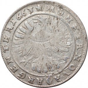 Silésie, Duché de Legnicko-Brzesko-Wołowskie, Chrystian Wołowski, 15 krajcarów 1663, Brzeg