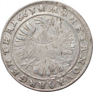 Slezsko, knížectví legnicko-brzesko-wołowskie, Chrystian Wołowski, 15 krajcarów 1663, Brzeg