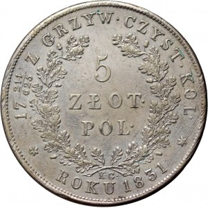 Insurrection de novembre, 5 zloty 1831 KG, Varsovie