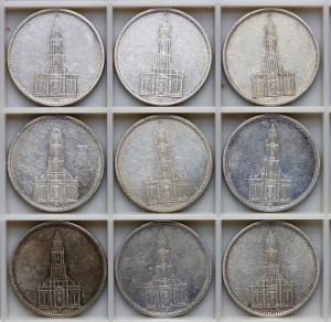 Germany, 5 marks Church - set of 9 pieces