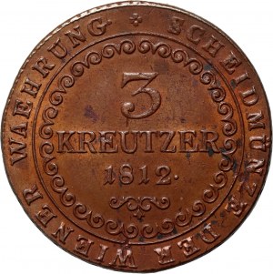 Rakousko, Francis I, 3 krajcars 1812 B, Kremnica