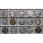 Niemcy, Cesarstwo, 1 marka - zestaw 15 monet