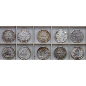 Germania, Impero, 1 marco - serie di 10 monete
