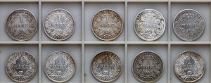 Nemecko, cisárstvo, 1 marka - sada 10 mincí