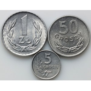 PRL, jeu de pièces 1960-1969, (3 pièces)