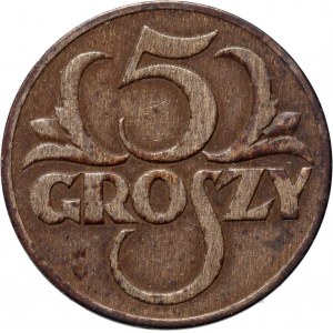 II RP, 5 groszy 1934, Varsovie, millésime rare