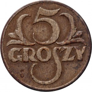 II RP, 5 groszy 1934, Warschau, seltener Jahrgang