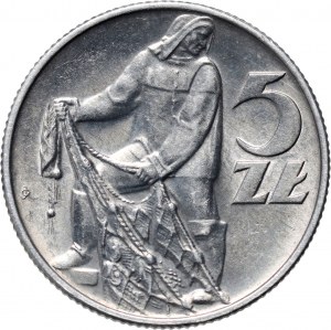 PRL, 5 zloty 1971, Fisherman