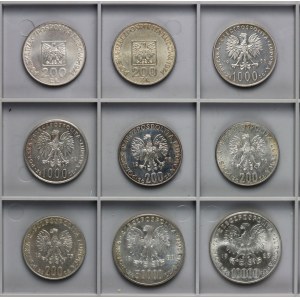 PRL, srebro, zestaw 9 monet