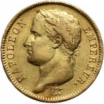 Francja, Napoleon I, 40 franków 1810 W, Lille - rzadsza mennica