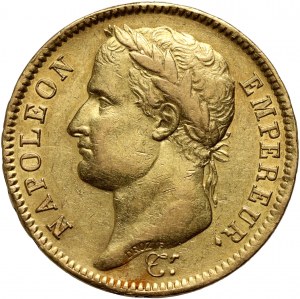 Francie, Napoleon I, 40 franků 1810 W, Lille - vzácnější mincovna