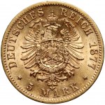 Germany, Saxony, Albert, 5 Mark 1877 E, Muldenhütten