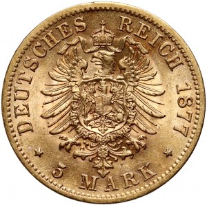 Germania, Sassonia, Albert, 5 marchi 1877 E, Muldenhütten