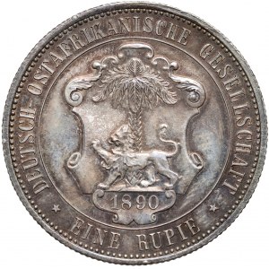 Německo, Německá východní Afrika, Wilhelm II, 1 rupie 1890, Berlín